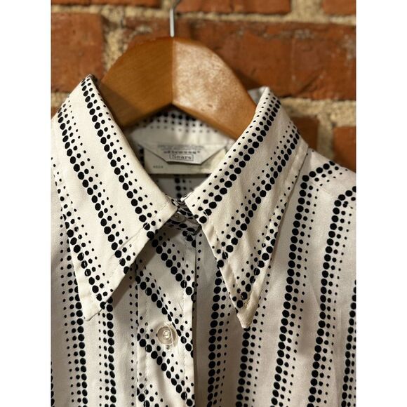 Vintage 1970s Sears Pointed Collar Women's Striped‎ Button Down Blouse Size 14 - Picture 2 of 5